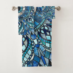 Evil Eye Amulet Mosaic Mandala Art Bath Towel Set