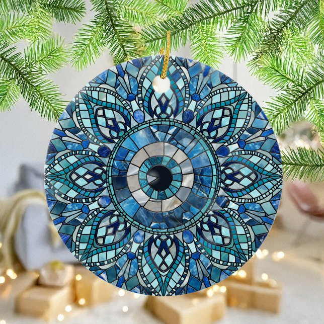 Evil Eye Amulet Mosaic Mandala Art Ceramic Ornament (Creator Uploaded)