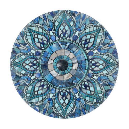 Evil Eye Amulet Mosaic Mandala Art Cutting Board