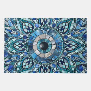Evil Eye Amulet Mosaic Mandala Art Doormat
