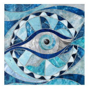 Evil Eye Amulet Mosaic Mineral Textures Acrylic Print