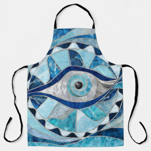 Evil Eye Amulet Mosaic Mineral Textures Apron