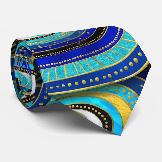 Evil Eye Amulet Pattern Neck Tie (Rolled)