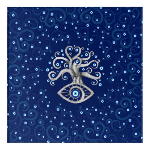 Evil Eye Amulet Tree Acrylic Print