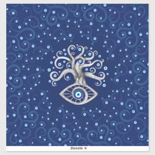 Evil Eye Amulet Tree Sticker