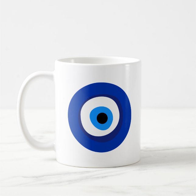 evil eye ancient symbol antiquity talisman superst coffee mug (Left)