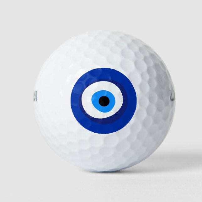 evil eye ancient symbol antiquity talisman superst golf balls (Front)