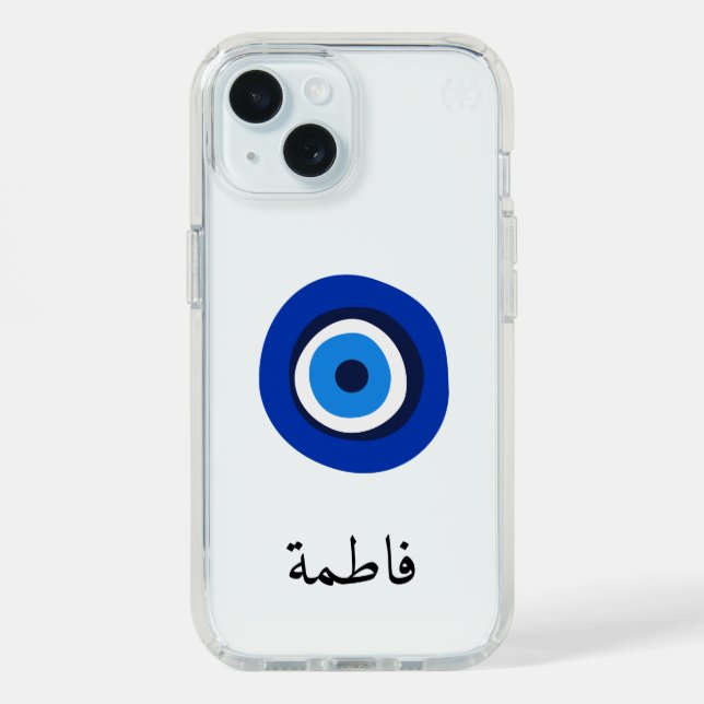 Evil Eye Arabic Name Personalized Arabic Speck iPhone Case (Front (Blue))