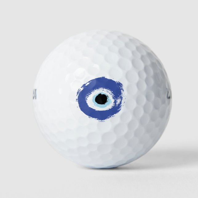 Evil Eye Artistic Blue Greek Golf Balls (Front)