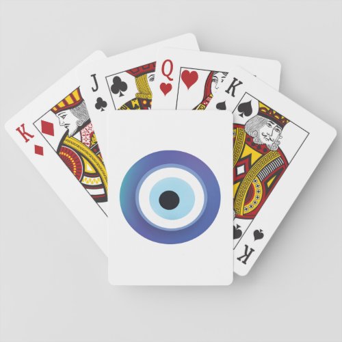 Evil Eye Artistic Blue Greek Playing Cards