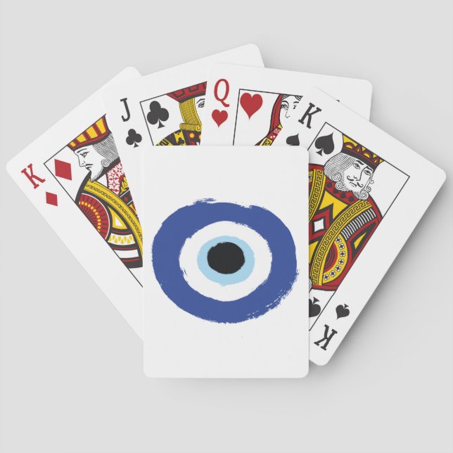 Evil Eye Artistic Blue Greek Poker Cards (Back)