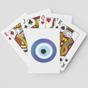 Evil Eye Artistic Blue Greek Poker Cards