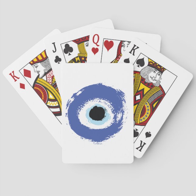 Evil Eye Artistic Blue Greek Poker Cards (Back)