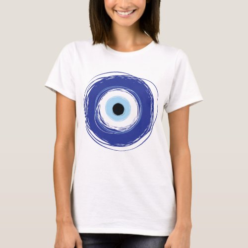 Evil Eye Artistic Blue Greek T_Shirt