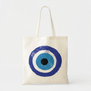 Evil Eye Artistic Blue Greek Tote Bag