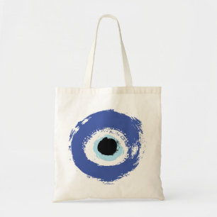 Evil Eye Artistic Blue Greek Tote Bag