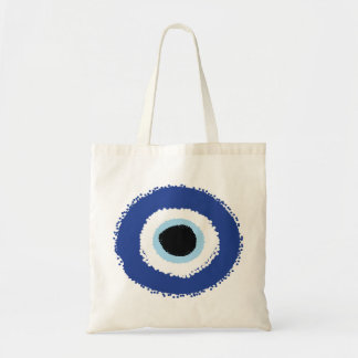 Evil Eye Artistic Blue Greek Tote Bag