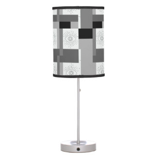 Evil eye Black, White and Gray graphic design Table Lamp