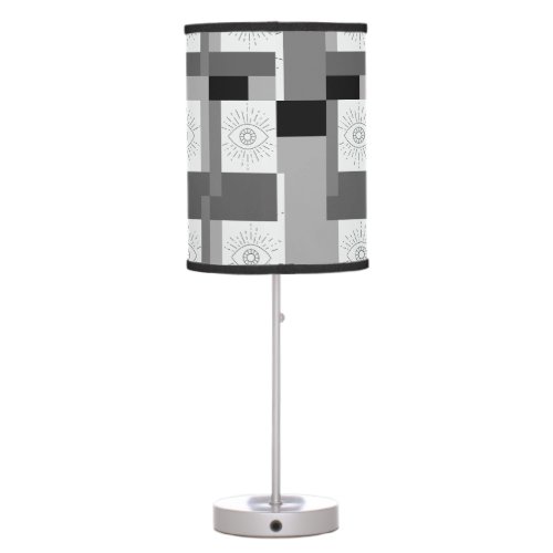 Evil eye Black White and Gray graphic design Table Lamp