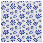 Evil Eye Blue and White Abstract Pattern Fabric