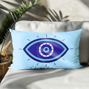 Evil Eye Blue Boho Decor Accent Throw  Lumbar Pillow