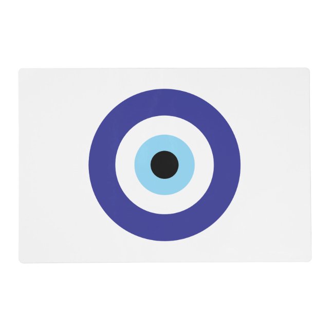 Evil Eye Blue Mati iconic laminated placemat (Front)