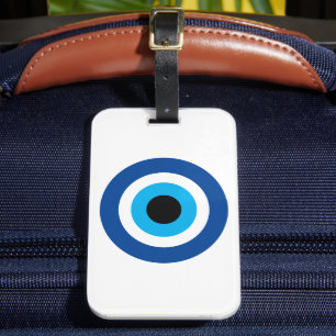 Evil Eye Blue Mati luck & protection symbol travel Luggage Tag