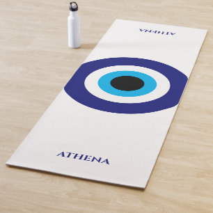 Evil Eye Blue Mati luck symbol personalized Yoga Mat