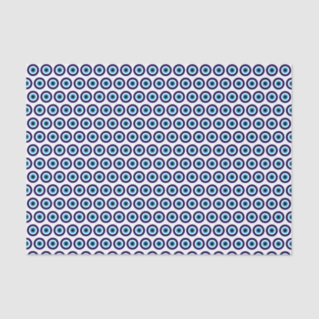 Evil Eye Blue Mati pattern gift wrap tissue paper (Front)