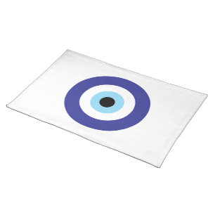 Evil Eye Blue Mati symbol cloth placemat