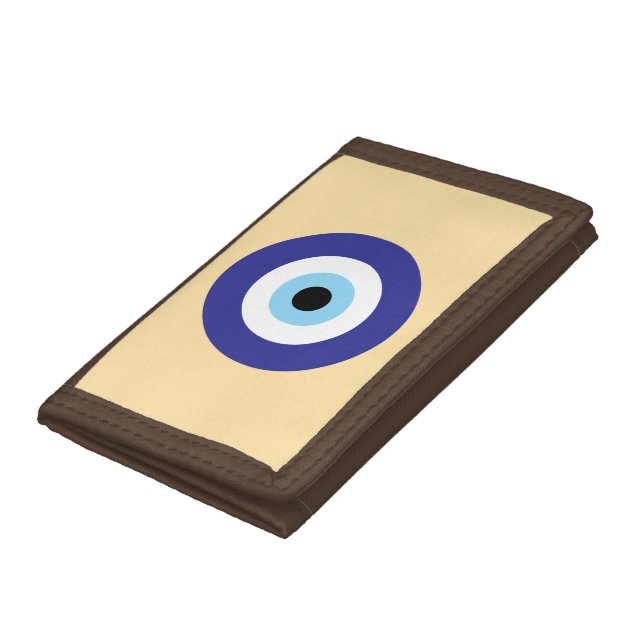 Evil Eye Blue Mati symbol design custom Trifold Wallet (Bottom)