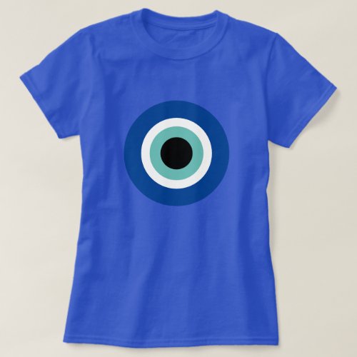 Evil Eye Blue Mati symbol t shirt for women