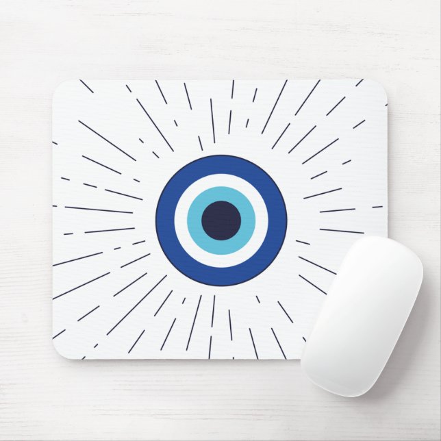 evil eye  (blue) mouse pad (With Mouse)