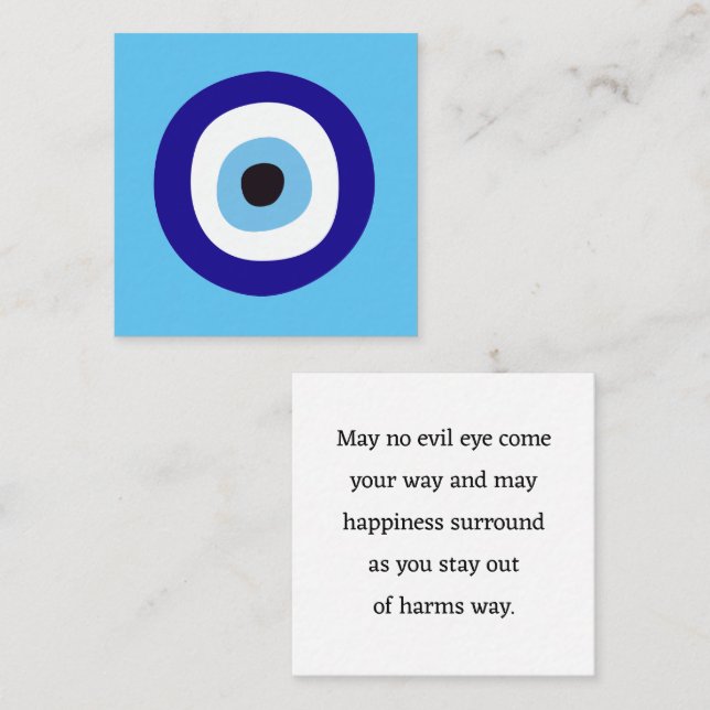 Evil Eye Blue Nazar Good Karma Pass Along Cards (Front/Back)