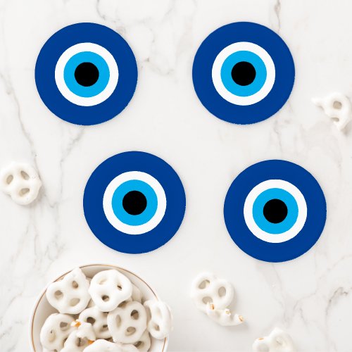 Evil Eye blue round coaster set table decor