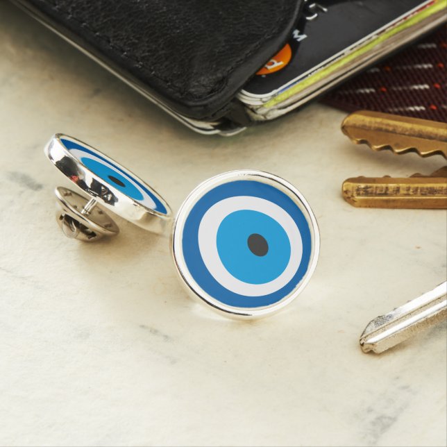 Evil Eye Blue Turkish Evil Eye Charm Nazar Lapel Pin (In Situ)