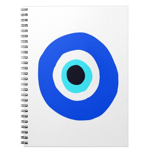 Evil Eye Blue White Modern Greek Symbol Design Notebook