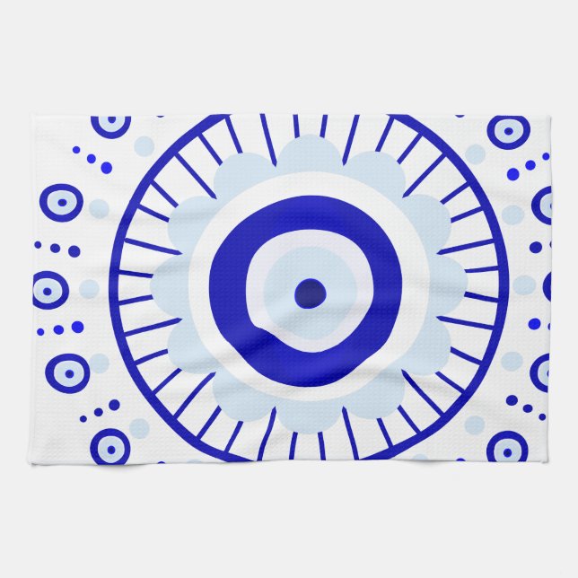Evil Eye Burst Kitchen Towel (Horizontal)