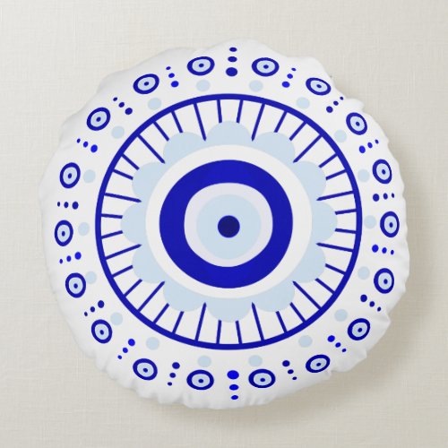 Evil Eye Burst Round Pillow