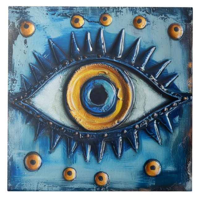 Evil Eye Ceramic Tile (Front)