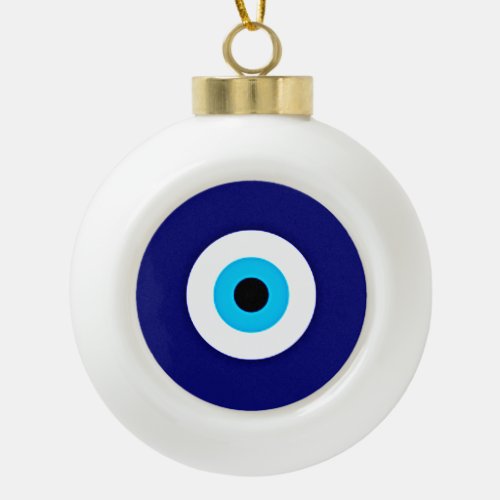 Evil Eye Charm Ceramic Ball Christmas Ornament