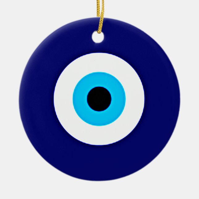 Evil Eye Charm Ceramic Ornament (Front)
