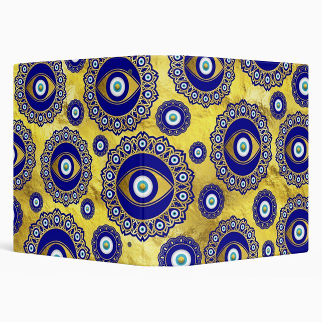 Evil Eye Charm Ornament Pattern 3 Ring Binder (Background)