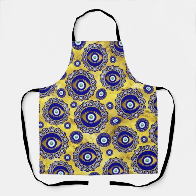 Evil Eye Charm Ornament Pattern Apron (Front)