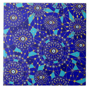 Evil Eye Charm Ornament Pattern Ceramic Tile