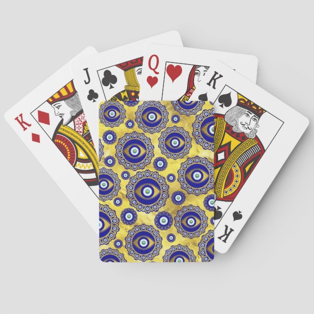 Evil Eye Charm Ornament Pattern Poker Cards (Back)