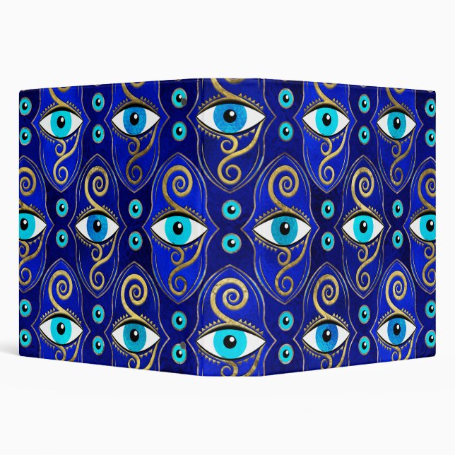 Evil Eye Charm Pattern 3 Ring Binder (Background)