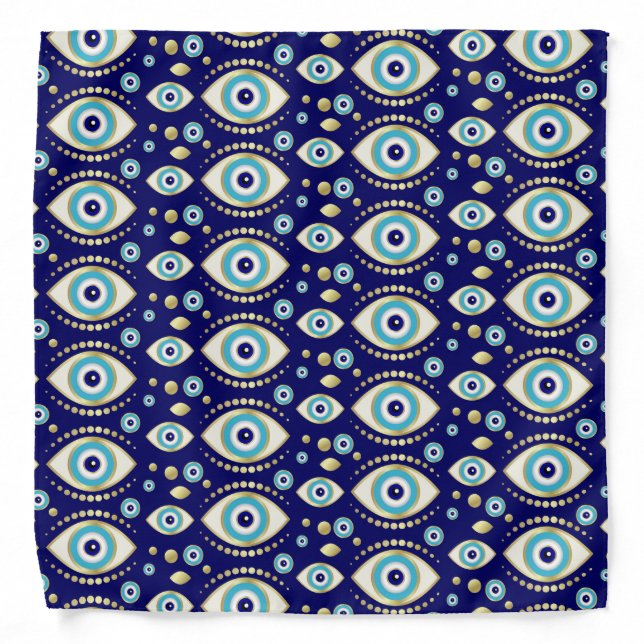 Evil Eye Charm Pattern Bandana (Front)
