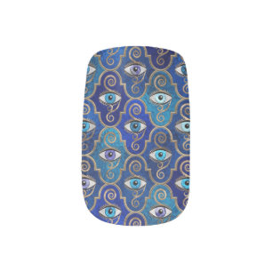 Evil Eye Charm Pattern Minx Nail Art