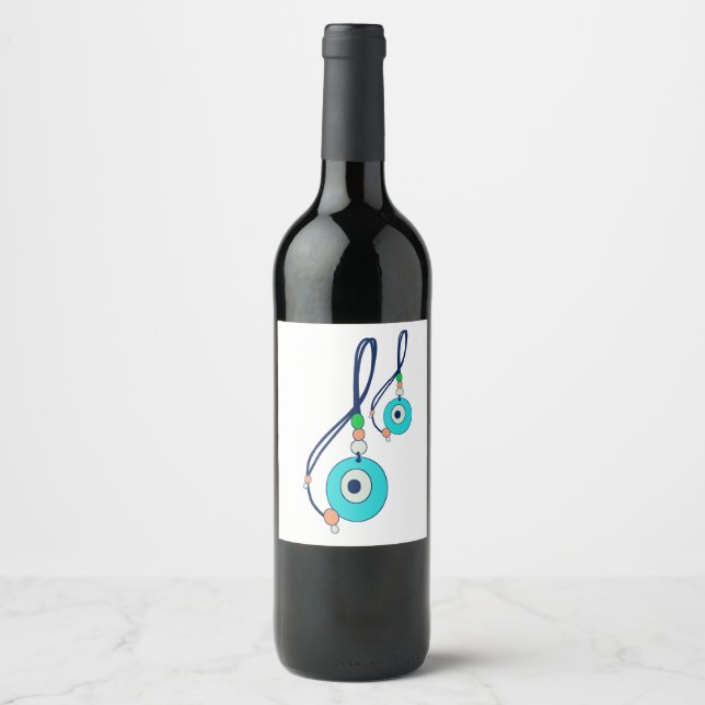 Evil Eye Charm  Wine Label (Front)